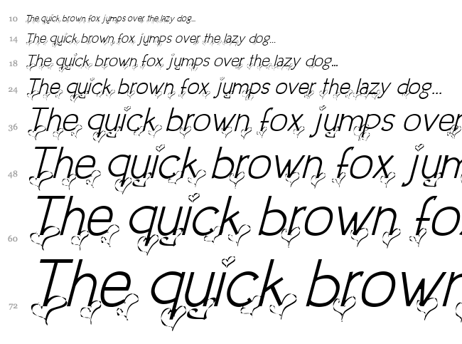 Dream Love Valentine font waterfall